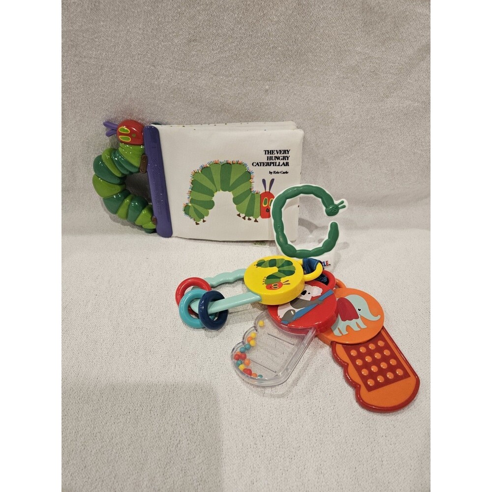 The Very Hungry Caterpillar Rattle & Soft Book Set Eric Carle Kids Perferred